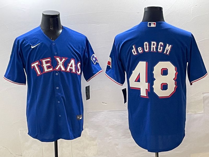 Men Texas Rangers #48 Degrom Blue Game 2025 Nike MLB Jersey style 1->texas rangers->MLB Jersey